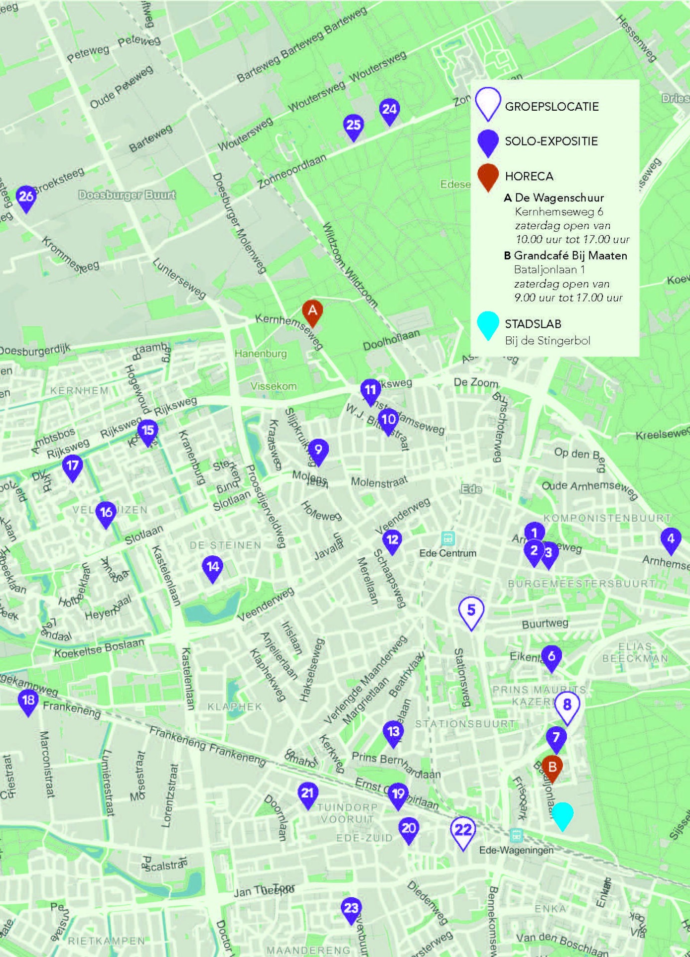 Routekaart Edese atelierroute